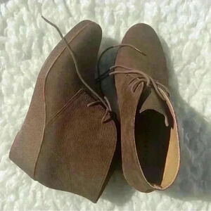 LUCKY Brand LK Junes Ankle Brown Wedge Booties